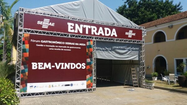 portico banner de entrada e backdrop para festas